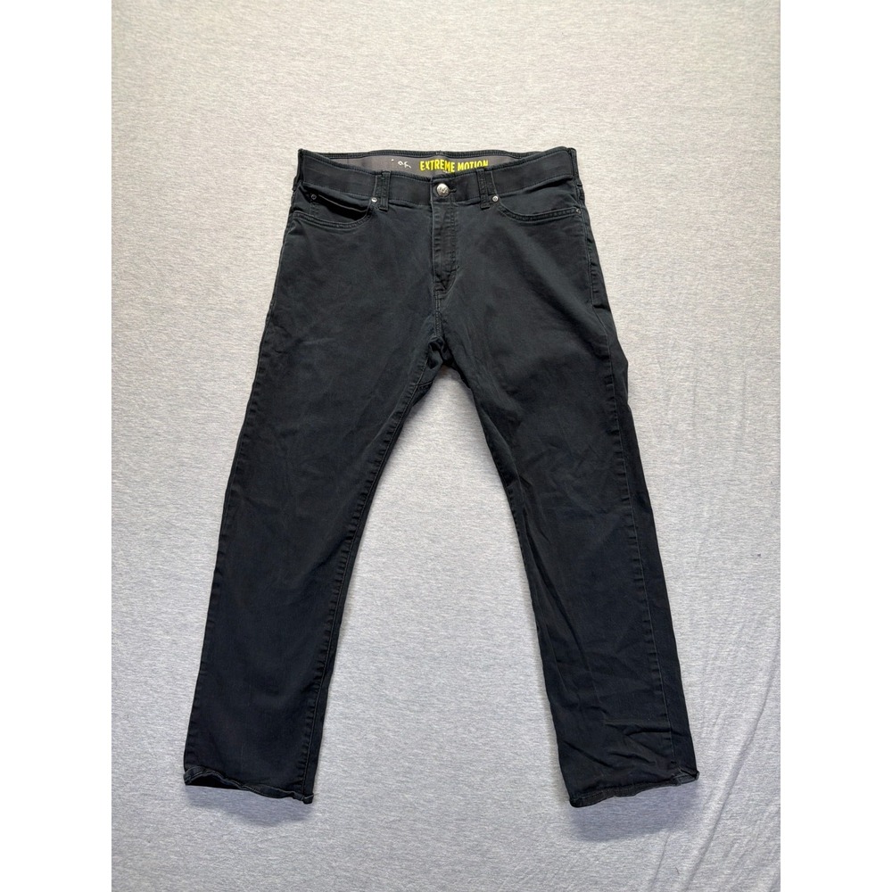 Lee Extreme Motion Jeans Mens 36x29 Black Denim Dark Wash Straight Leg Slim Fit